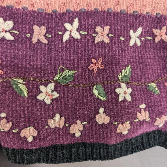 North Crest Size 8 (6-8) Chenille Cardigan In Great Vintage Condition - Picture 4 of 13